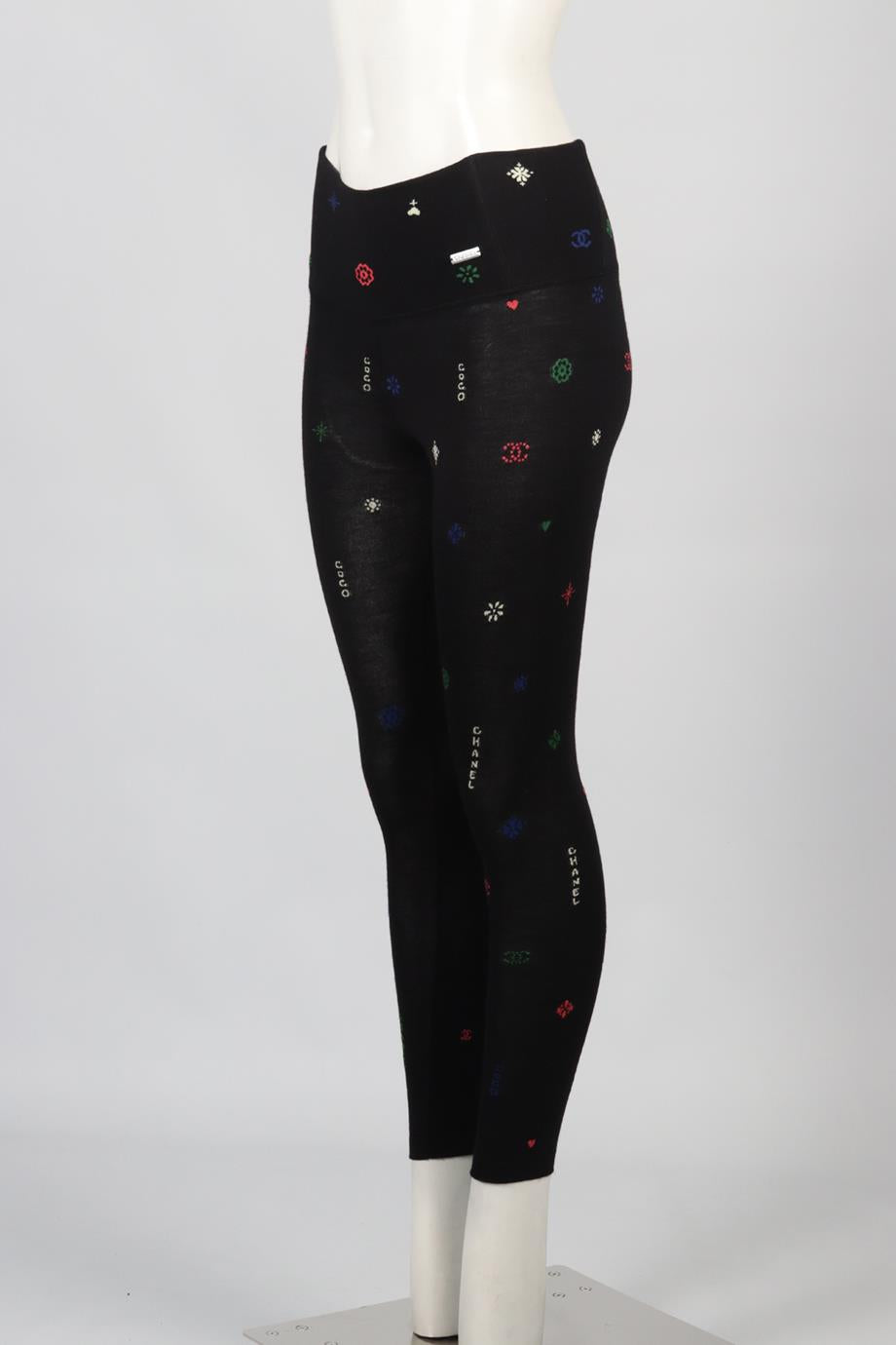 CHANEL 2021 WOOL AND SILK BLEND LEGGINGS FR 36 UK 8
