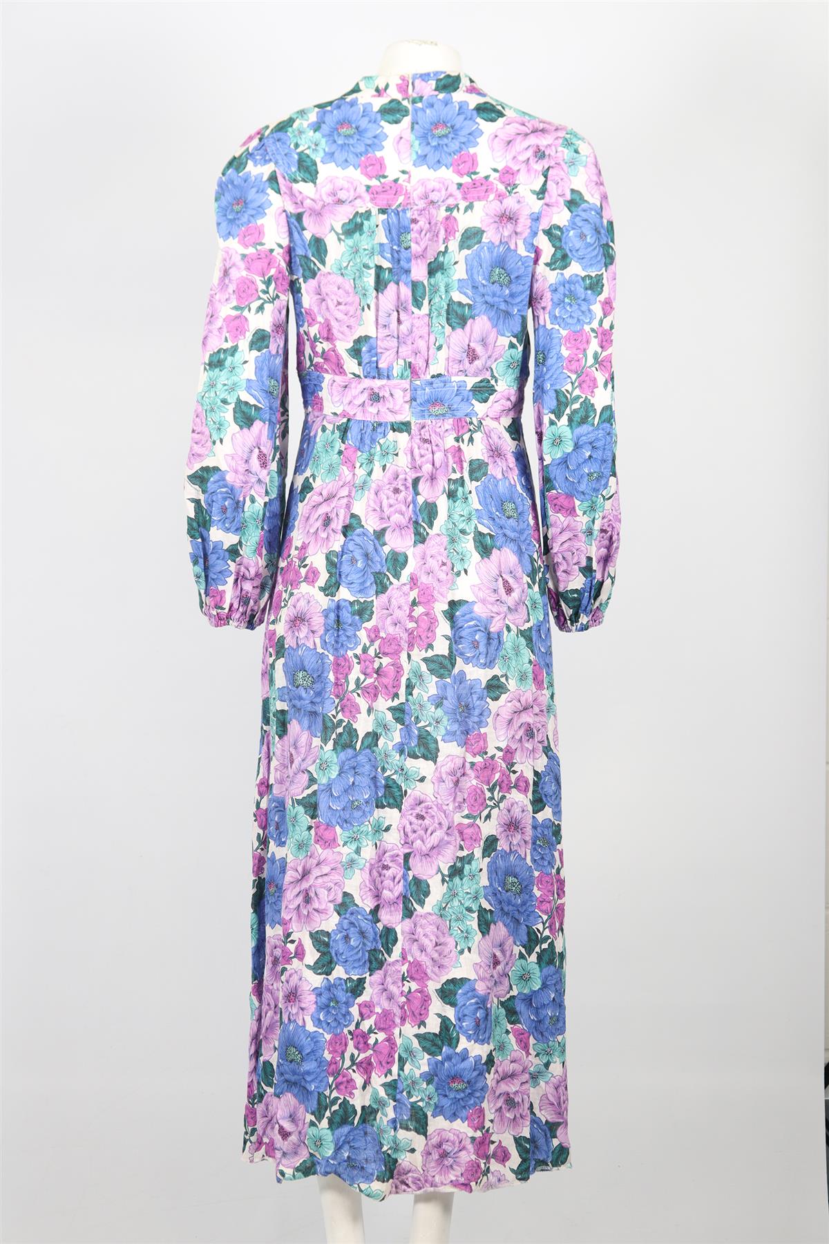 ZIMMERMANN FLORAL PRINT LINEN MAXI DRESS UK 12