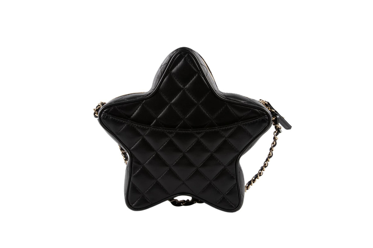 CHANEL BLACK 2024 STAR QUILTED LEATHER SHOULDER BAG