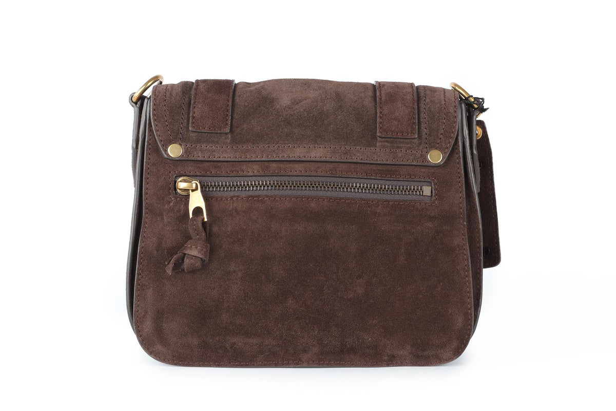PROENZA SCHOULER BROWN PS1 SMALL SUEDE SHOULDER BAG