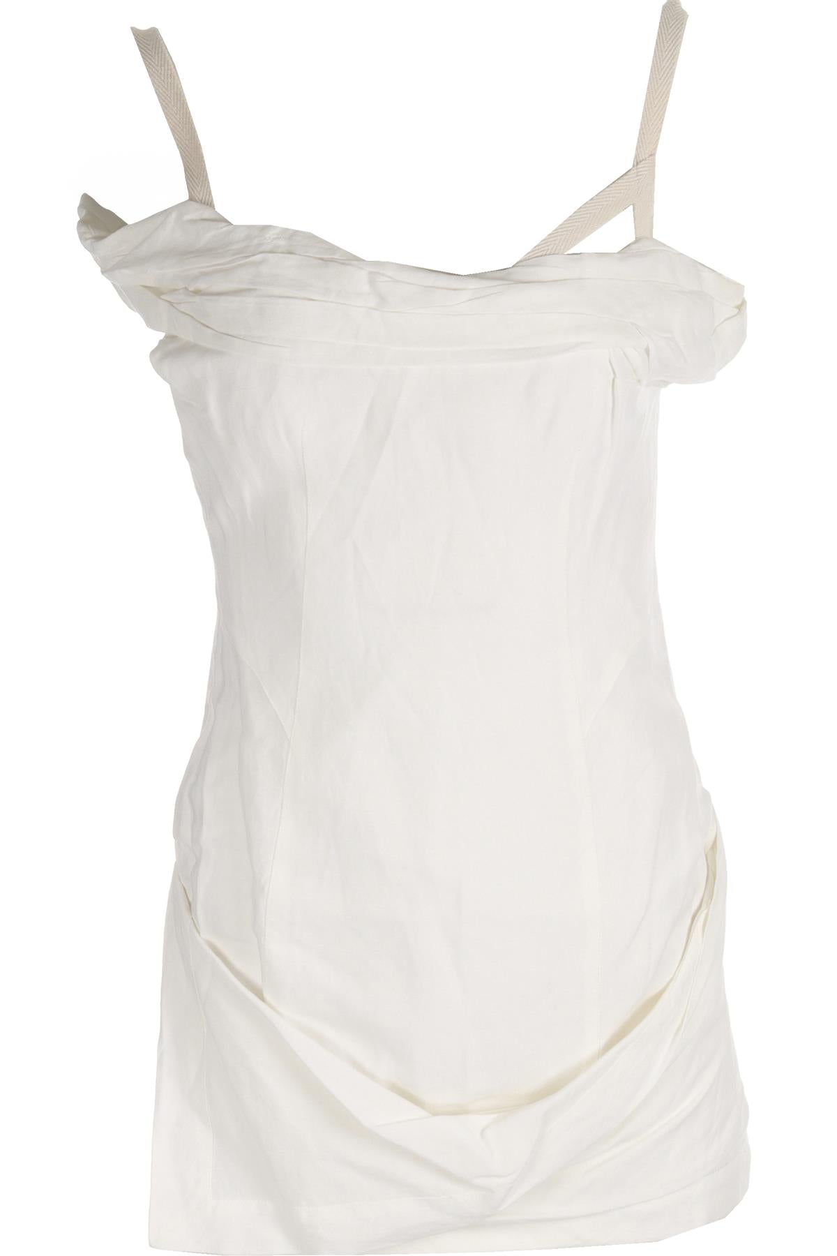 JACQUEMUS WHITE LINEN MINI DRESS FR 36 UK 8