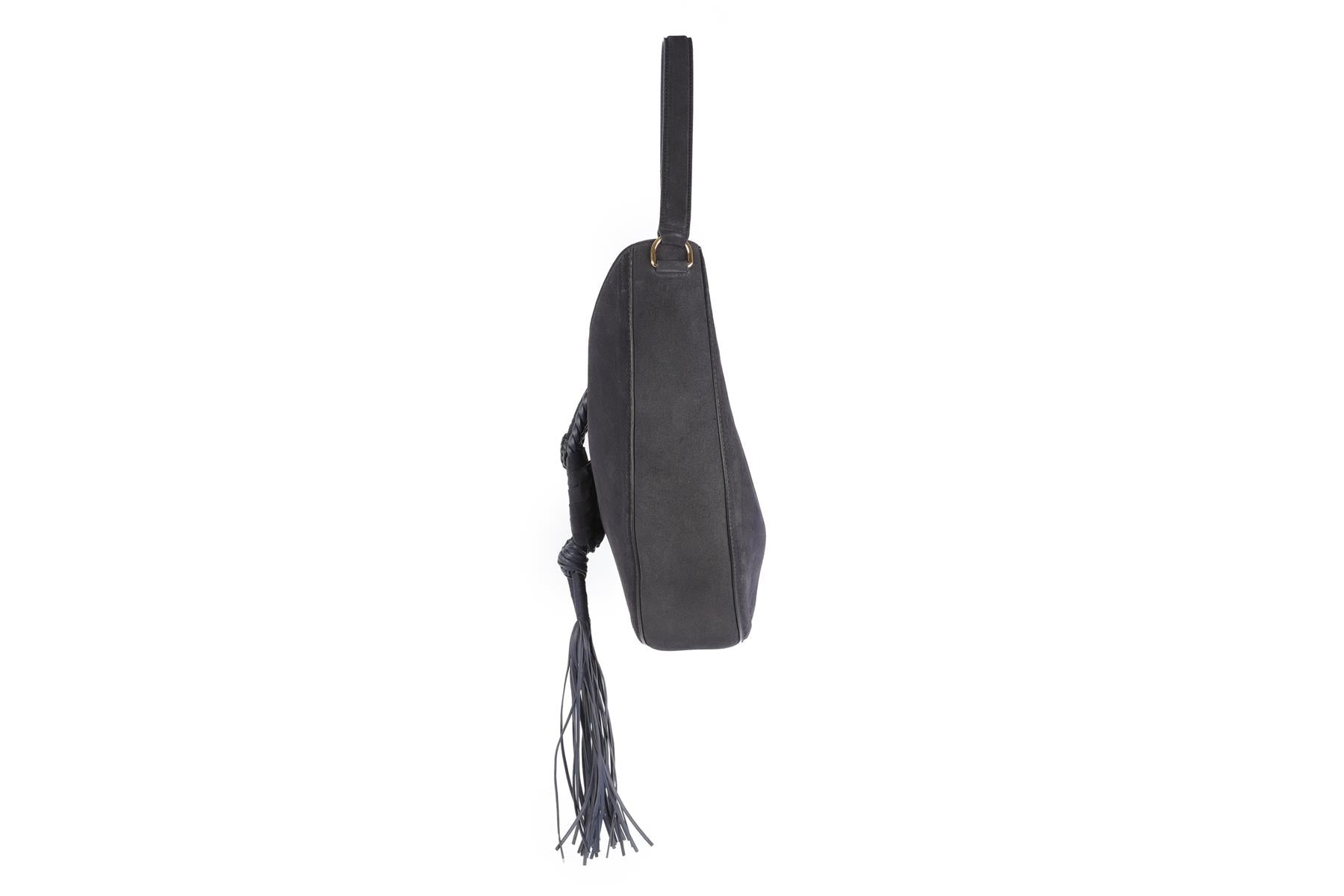 ALTUZARRA NAVY GHIANDA SUEDE SHOULDER BAG