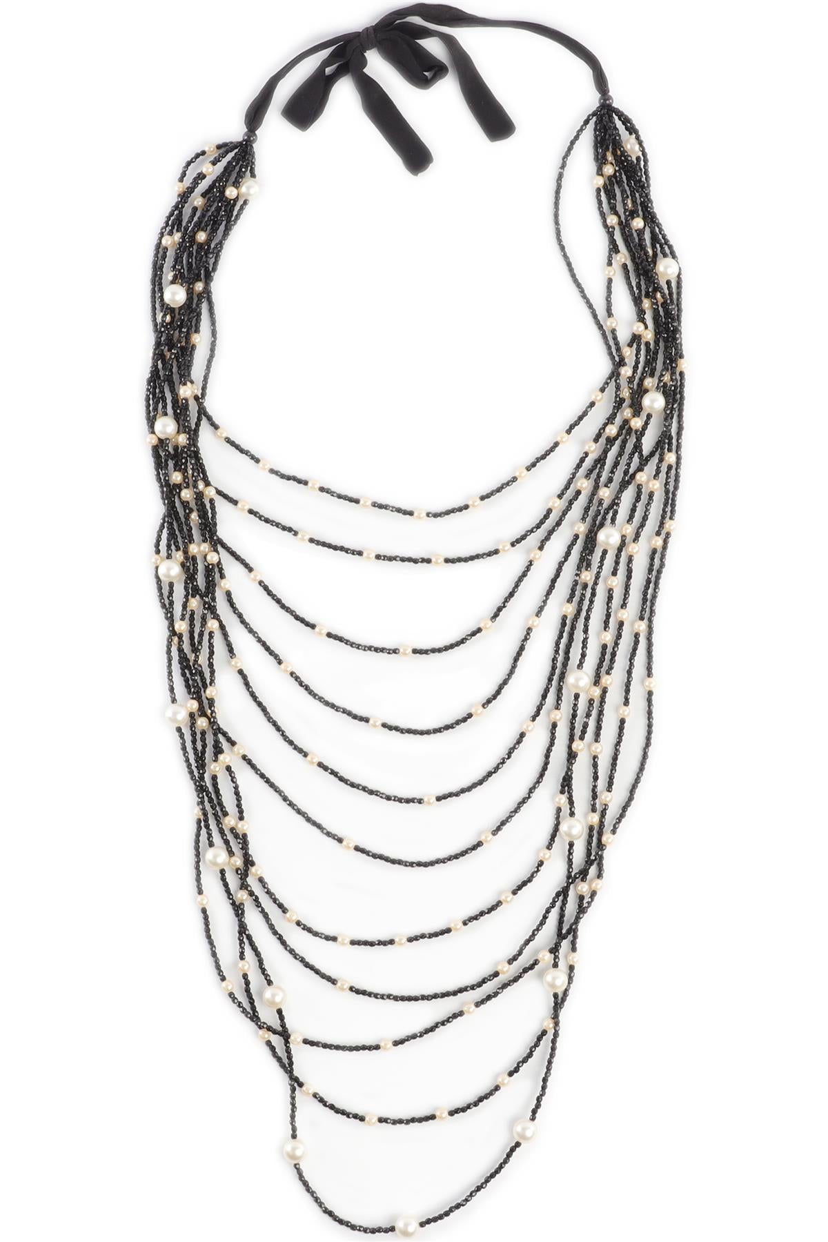 MARIA CALDERARA BLACK PEARL NECKLACE