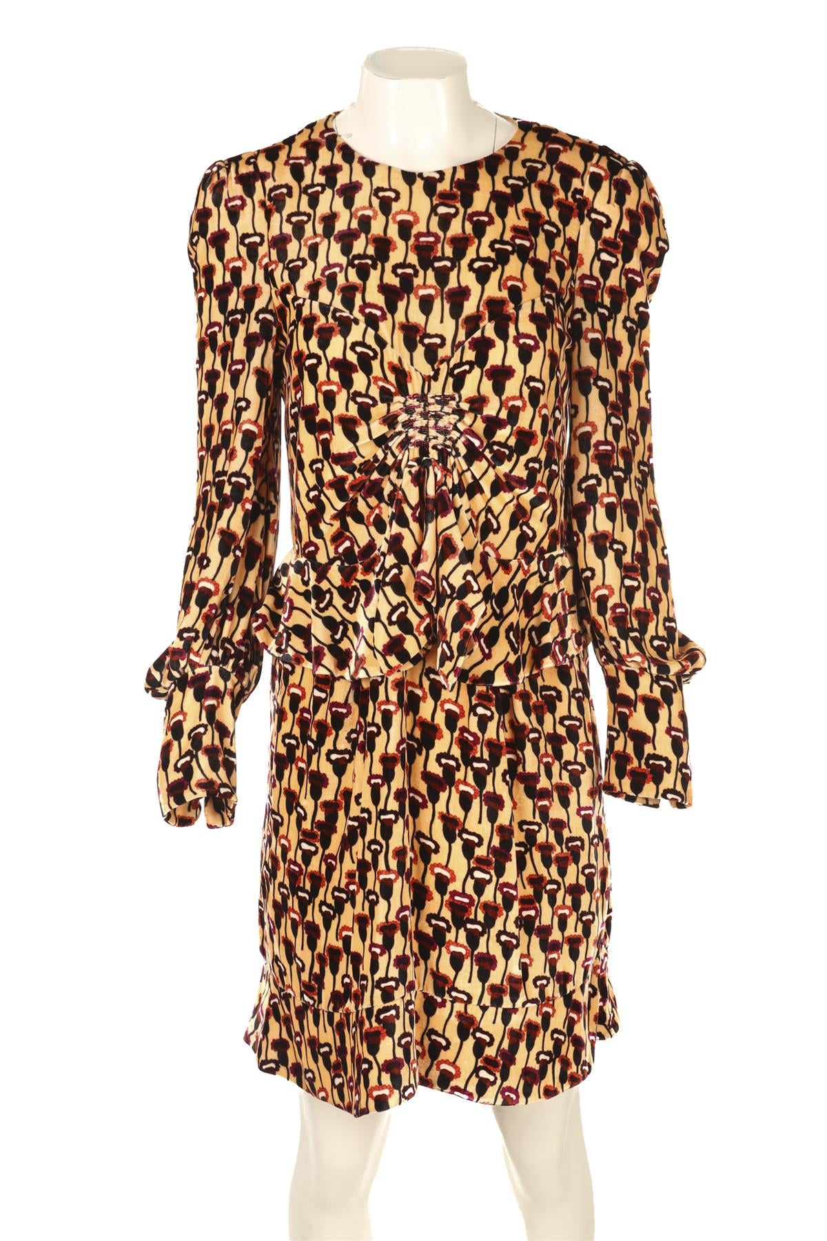 CHLOÉ MULTI VELVET MINI DRESS FR 36 UK 8