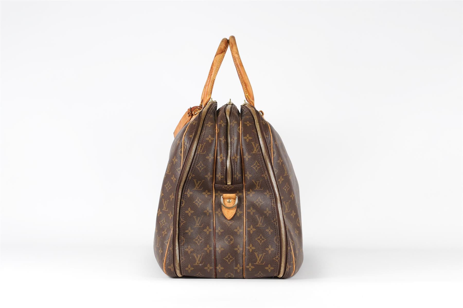 LOUIS VUITTON BROWN 2002 ALIZE 55 MONOGRAM COATED CANVAS TOTE BAG