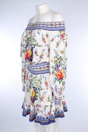 CAMILLA BLUE SILK MINI DRESS MEDIUM