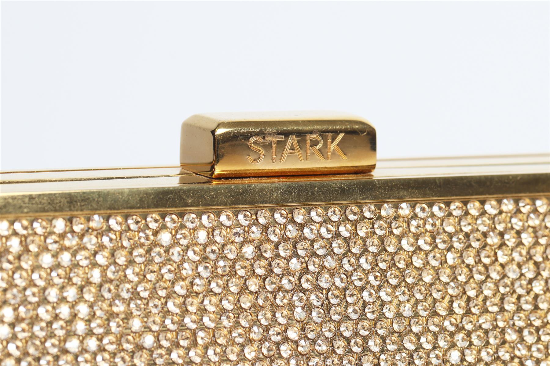 THE STARK GOLD CRYSTAL AND METAL CLUTCH