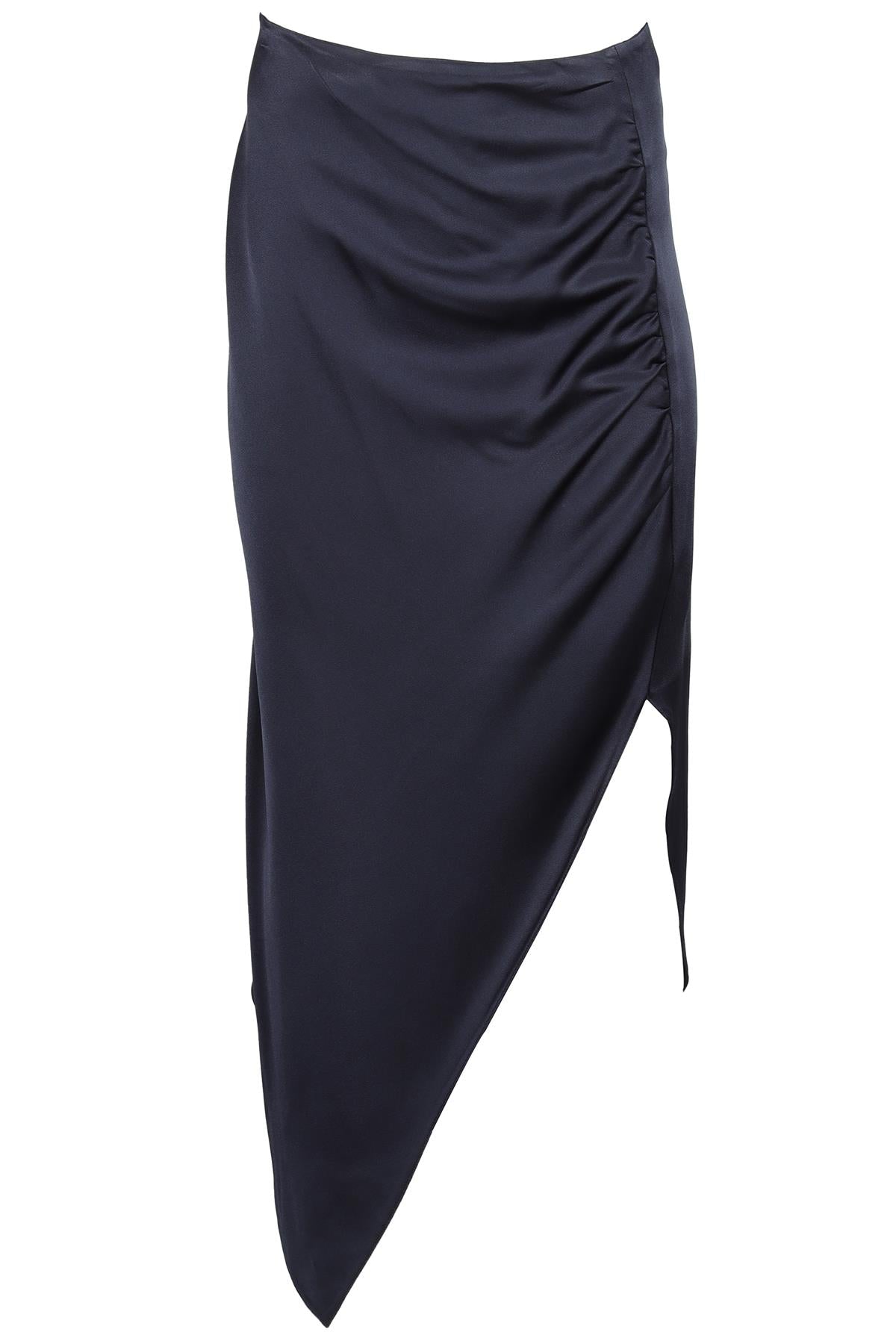 PETER PILOTTO NAVY SATIN MAXI SKIRT UK 8