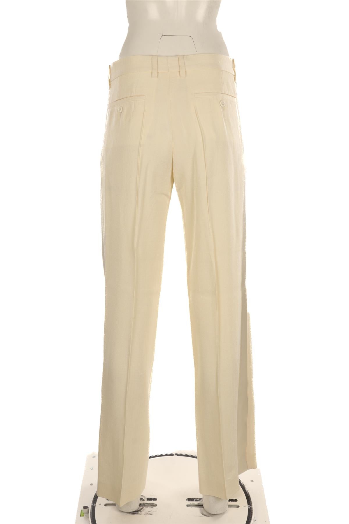 PHOEBE PHILO CREAM SILK WIDE LEG PANTS FR 36 UK 8