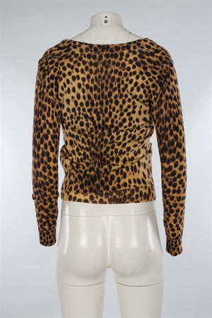 DOLCE & GABBANA BROWN JACQUARD WOOL TOP IT 38 UK 6