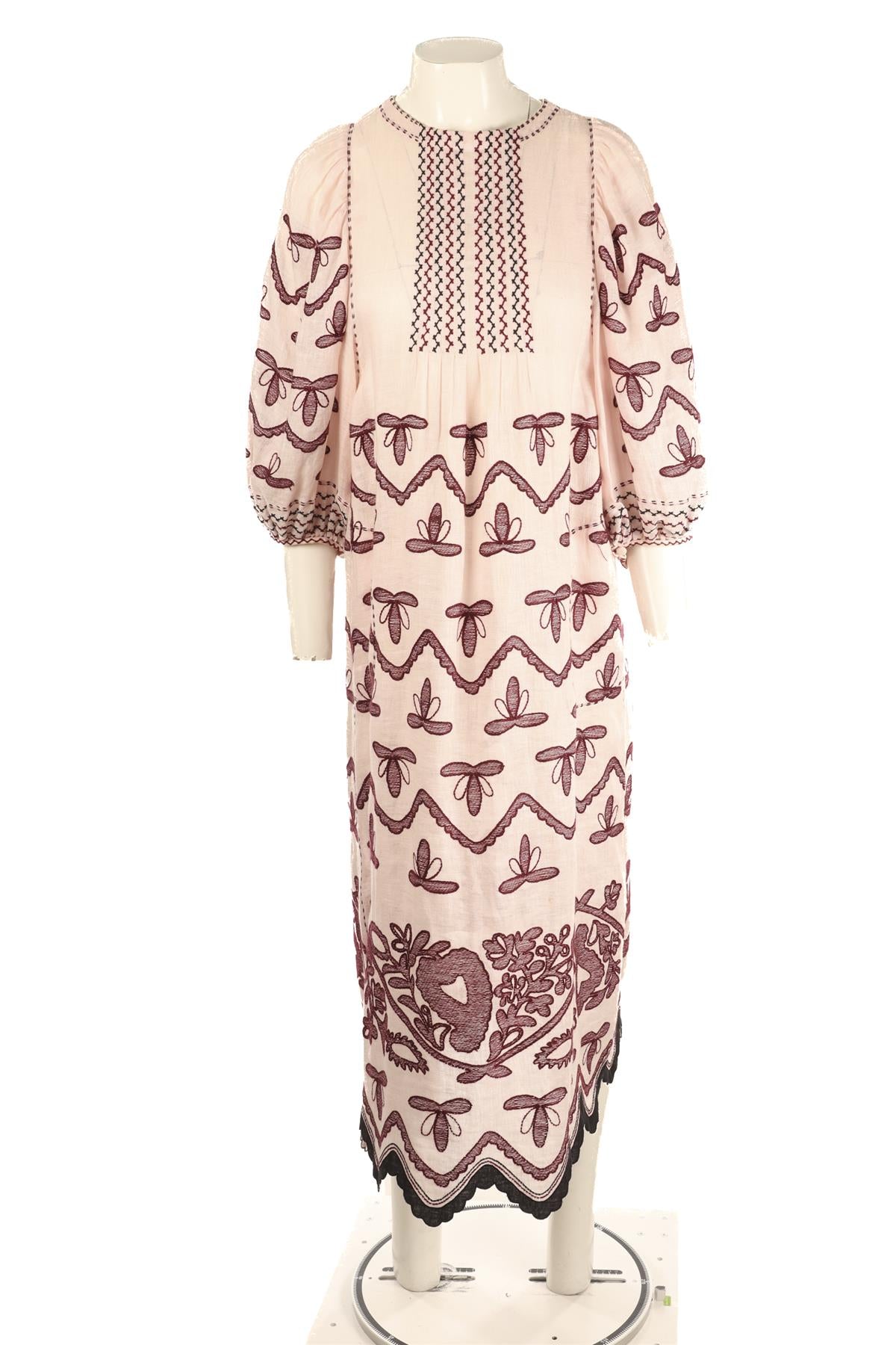 VITA KIN PINK LINEN MAXI DRESS SMALL
