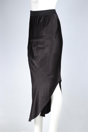 BY MALENE BIRGER BLACK SATIN MAXI SKIRT DE 32 UK 4