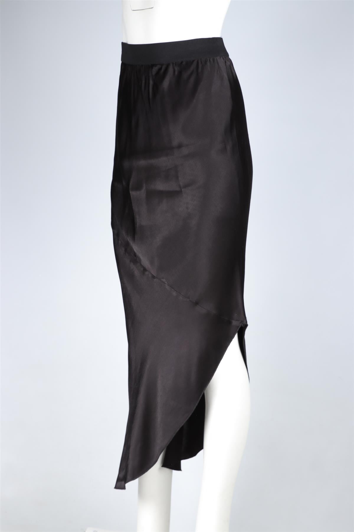 BY MALENE BIRGER BLACK SATIN MAXI SKIRT DE 32 UK 4