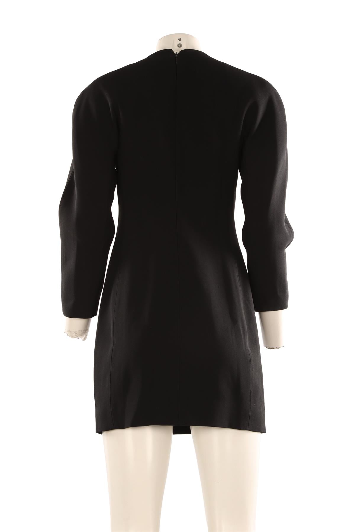 VERSACE BLACK CREPE MINI DRESS IT 42 UK 10
