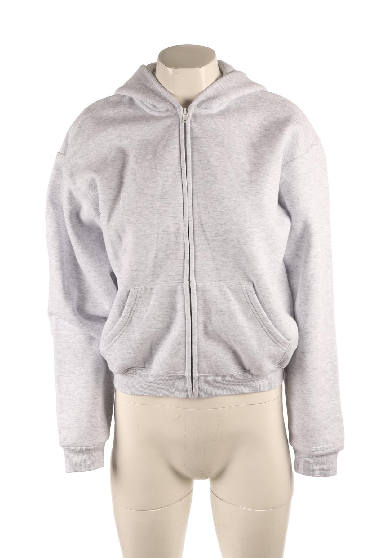 SKIMS GREY COTTON HOODIE SMALL