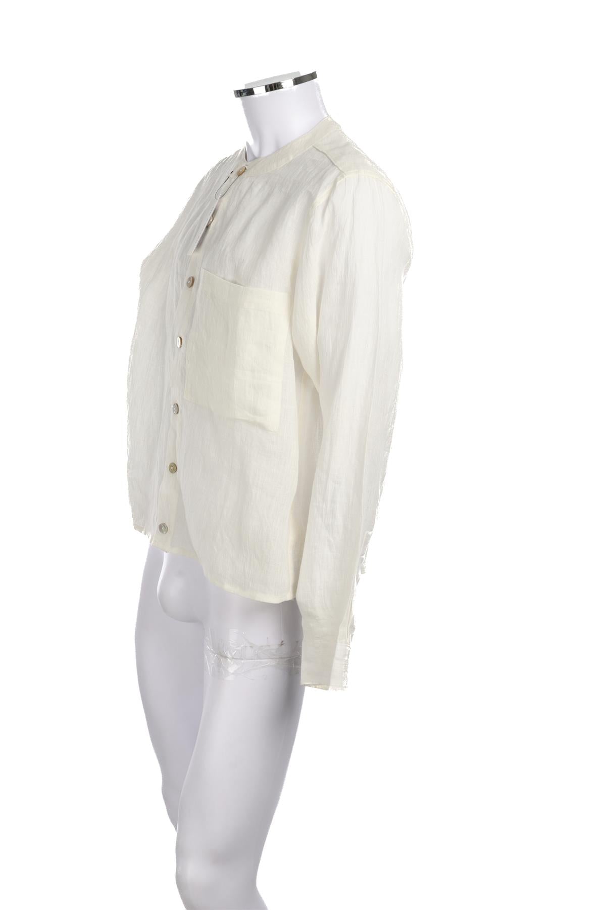 KARTICK RESEARCH WHITE MENS LINEN SHIRT MEDIUM