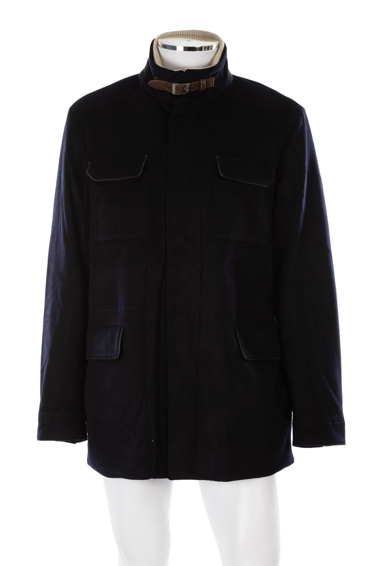 LORO PIANA NAVY MEN'S NEW TRAVELLER CASHMERE JACKET IT 54