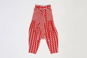 STELLA MCCARTNEY RED SILK TAPERED PANTS IT 36 UK 4