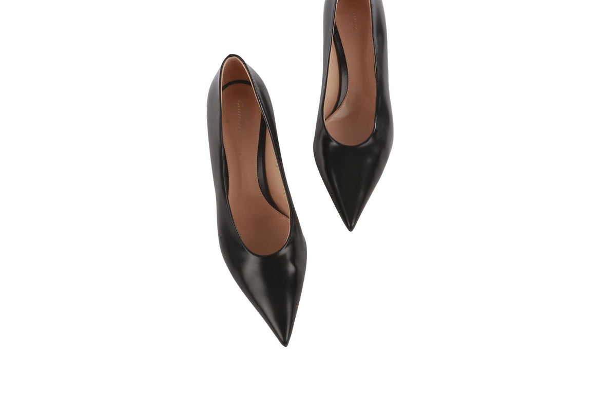 GIANVITO ROSSI BLACK LEATHER PUMPS EU 39 UK 6 US 9