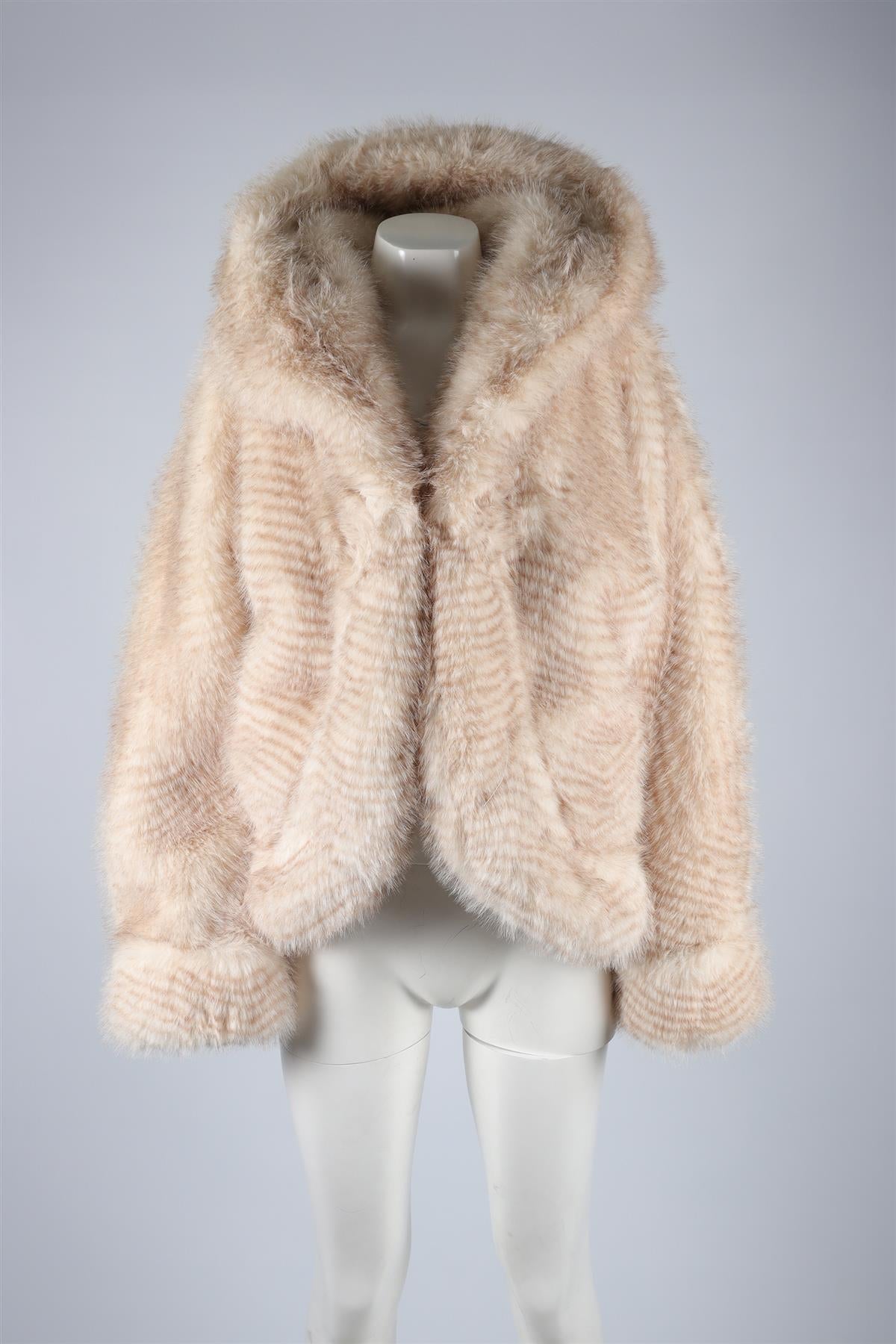 ARAKII BEIGE FAUX FUR JACKET SMALL