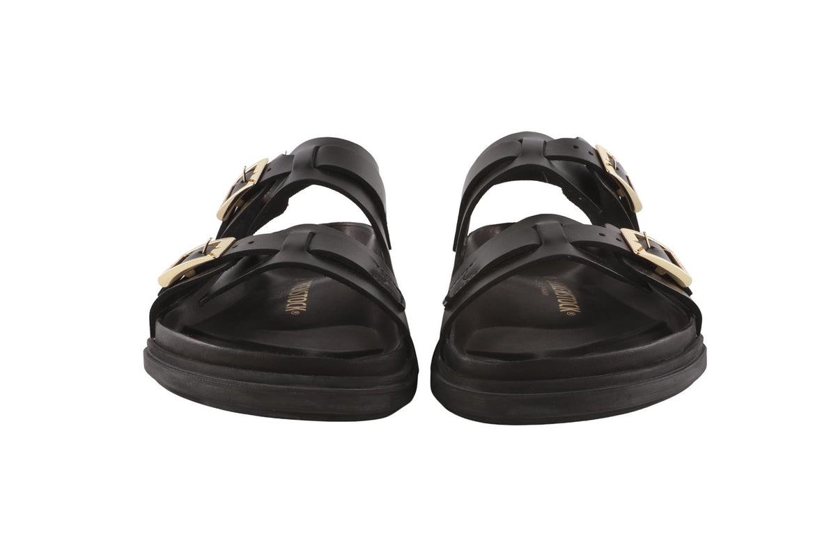 BIRKENSTOCK BLACK LEATHER SANDALS EU 40 UK 7 US 10