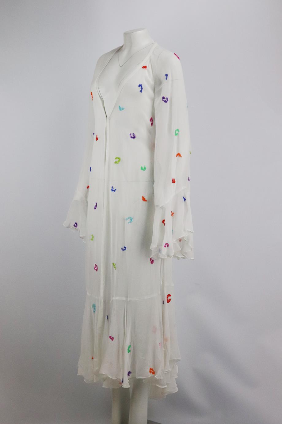 ROCOCO SAND SEQUINED CREPE ROBE SMALL