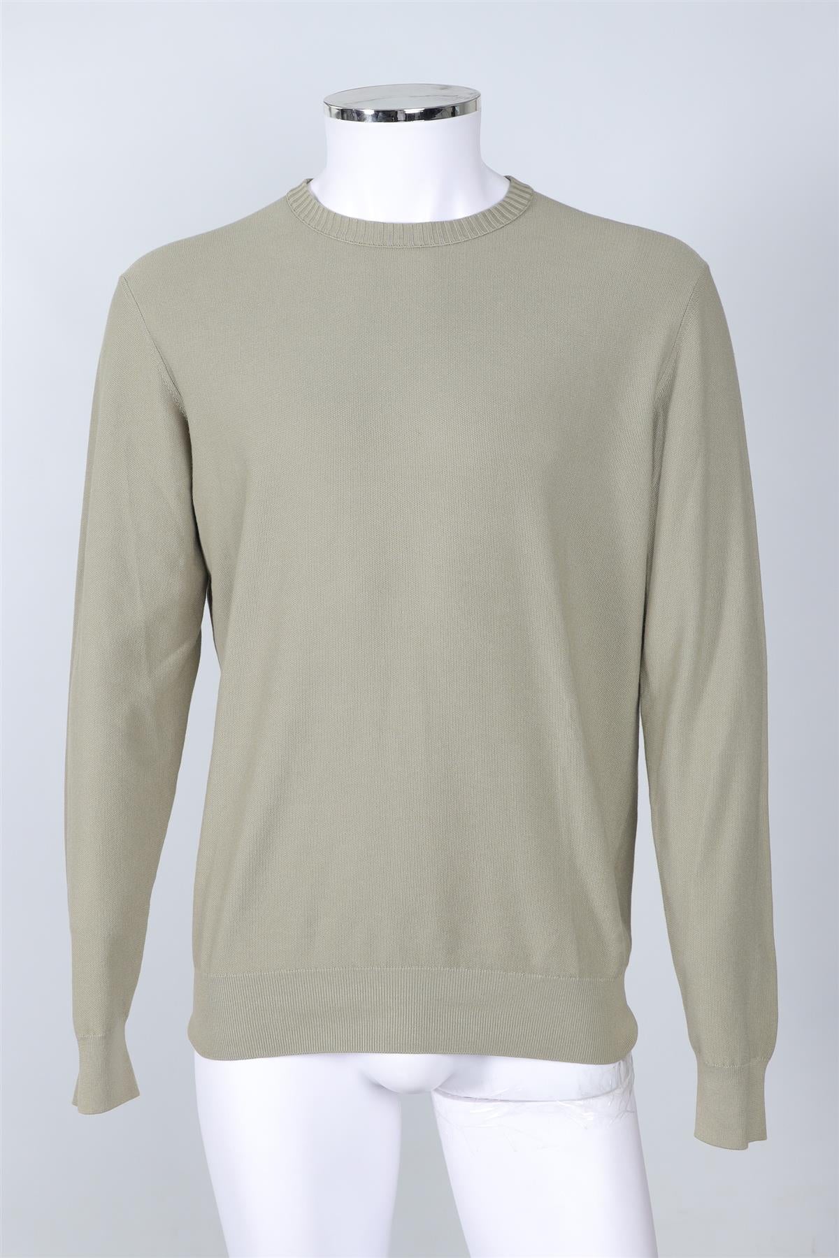 LORO PIANA GREEN MEN'S COTTON SWEATER IT 52 UK 42