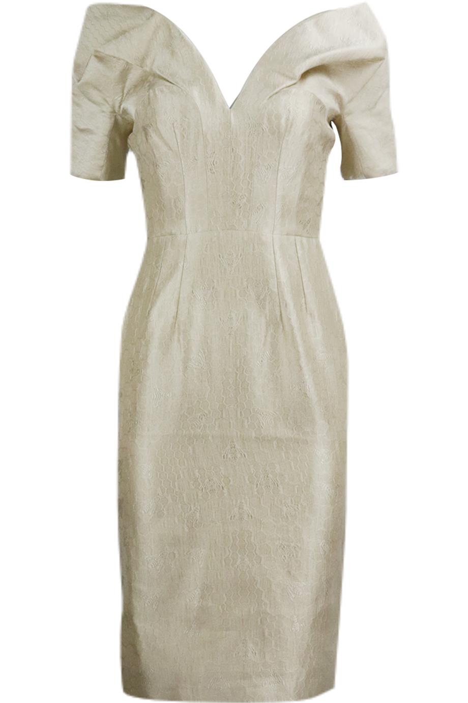 ALEXANDER MCQUEEN SILK JACQUARD DRESS IT 40 UK 8