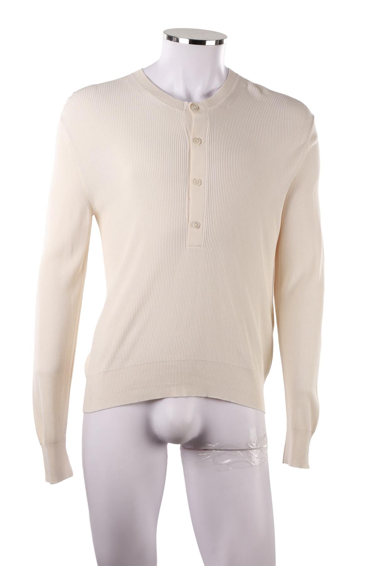 CREAM MEN'S SILK TOP