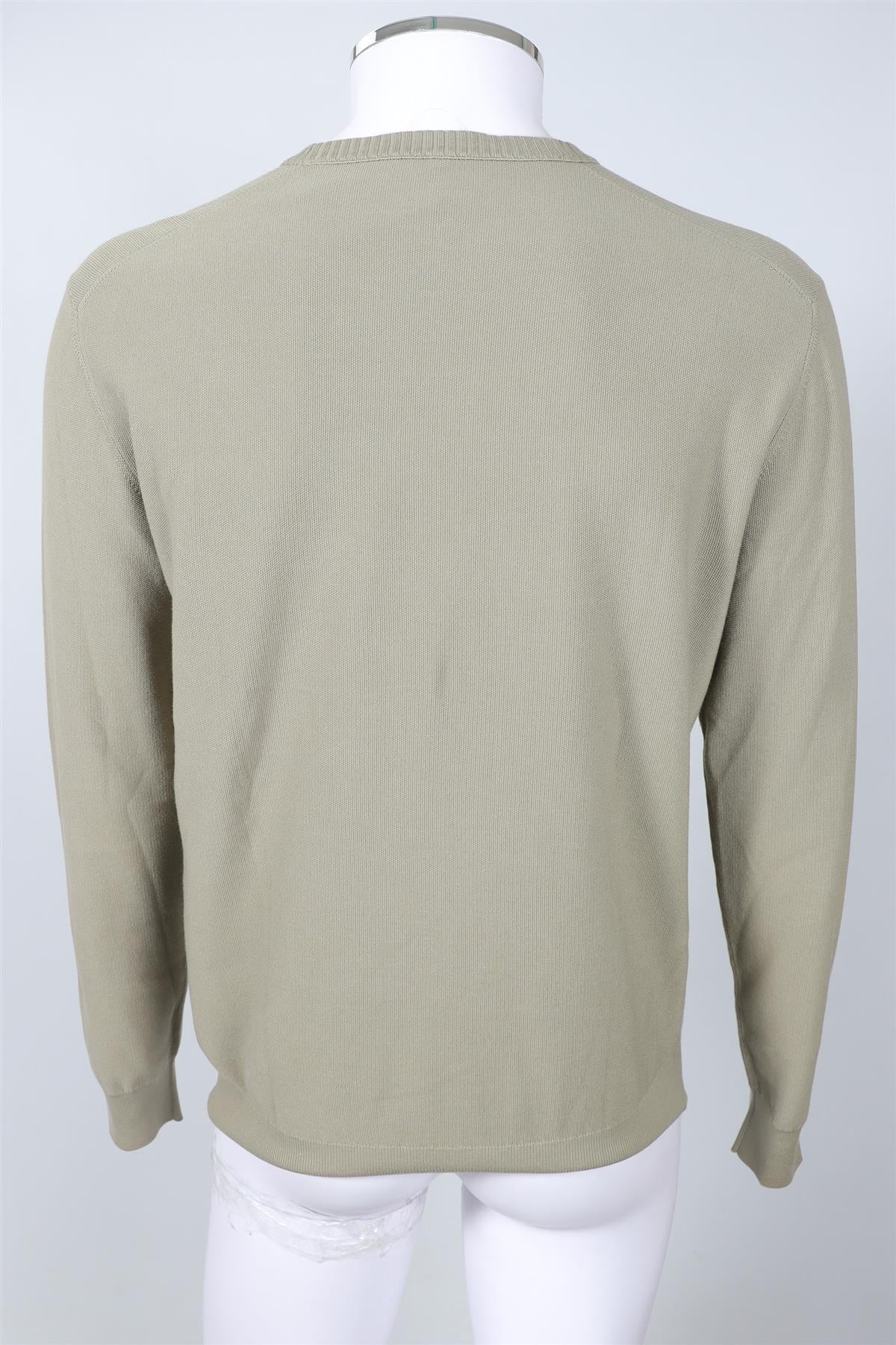 LORO PIANA GREEN MEN'S COTTON SWEATER IT 52 UK 42