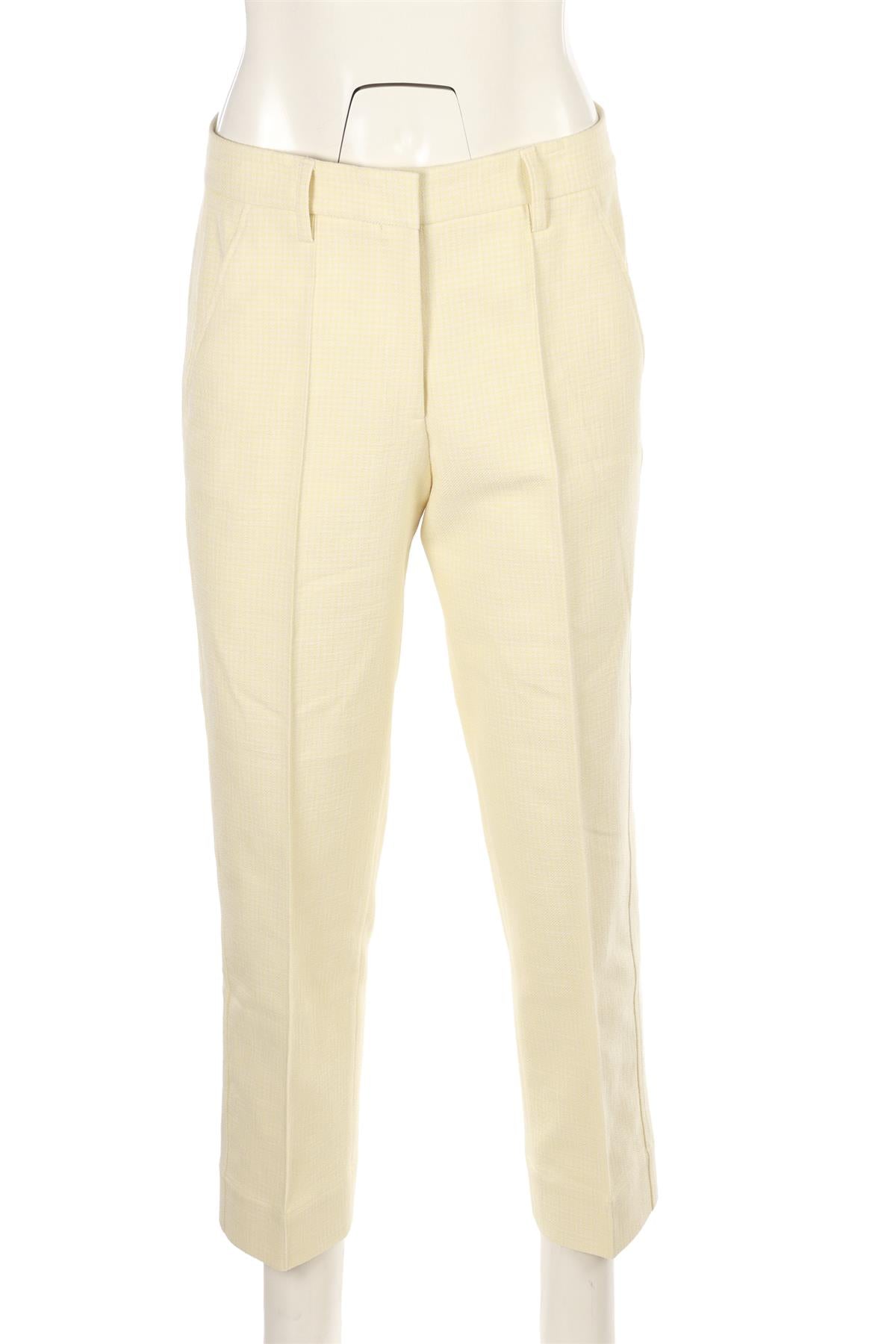 YELLOW WOVEN STRAIGHT LEG PANTS