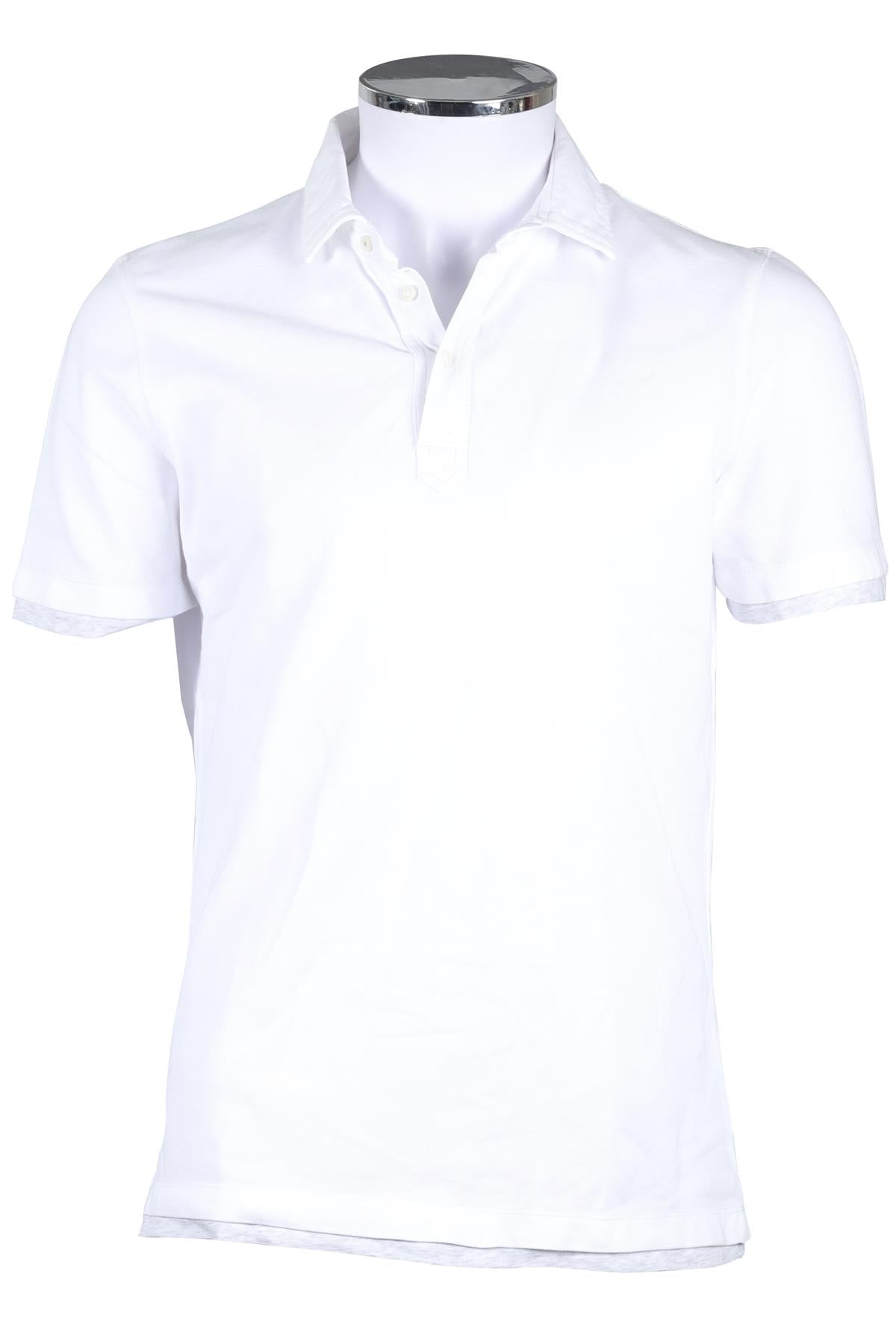 BRUNELLO CUCINELLI WHITE MEN'S COTTON POLO SHIRT MEDIUM