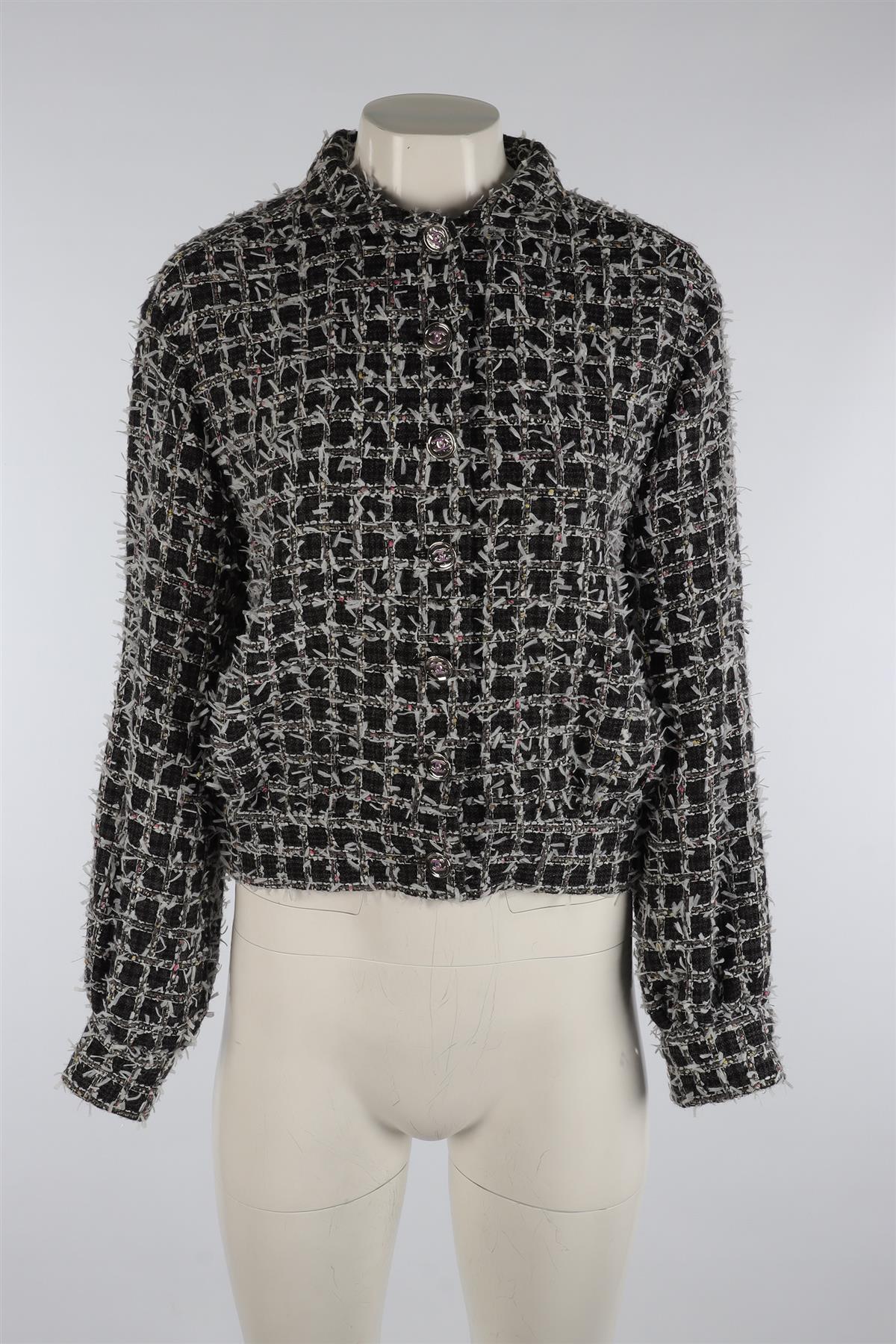 CHANEL GREY 2023 WOOL JACKET FR 34 UK 6