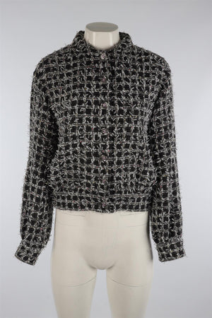 CHANEL GREY 2023 WOOL JACKET FR 34 UK 6