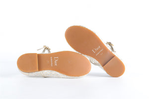 CHRISTIAN DIOR GOLD KIDS GIRLS LEATHER BALLET FLATS EU 27 UK 9 US 10