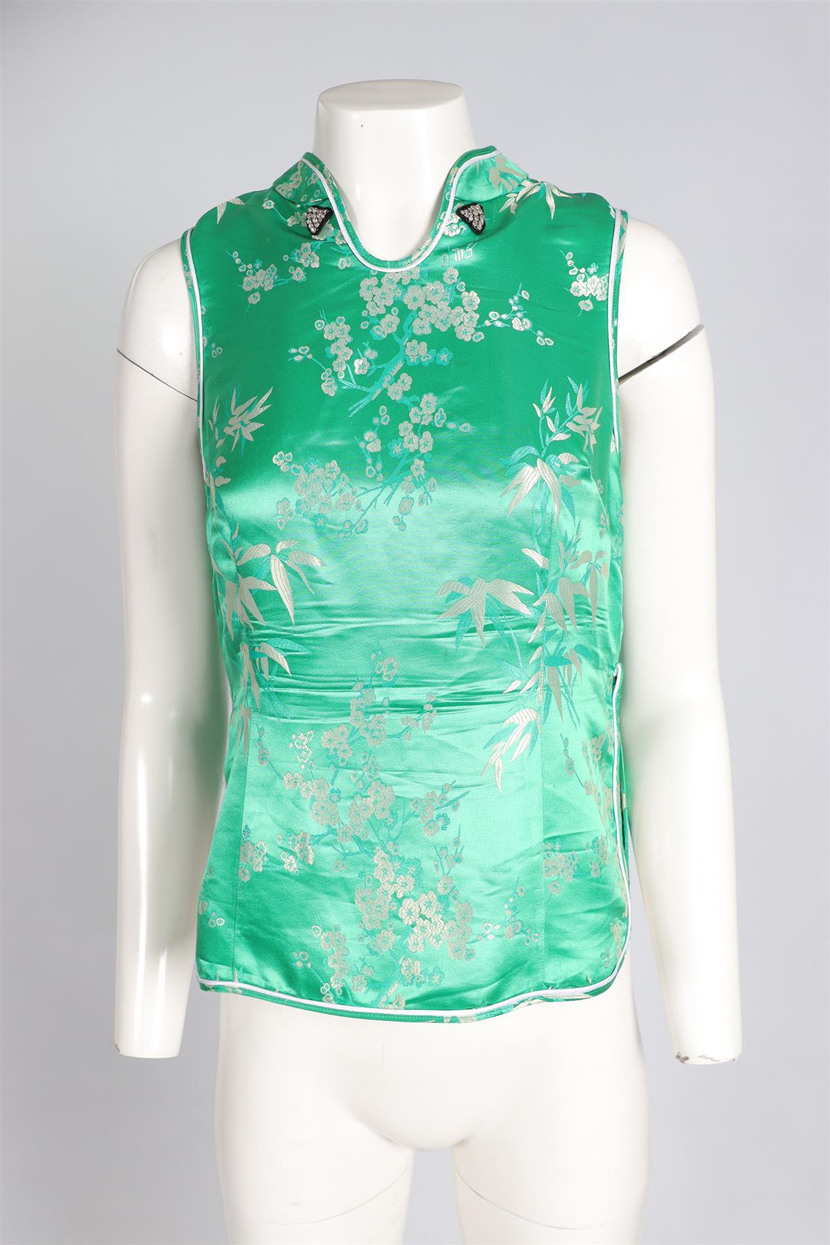 THE ATTICO GREEN SATIN TOP UK 4 US 0