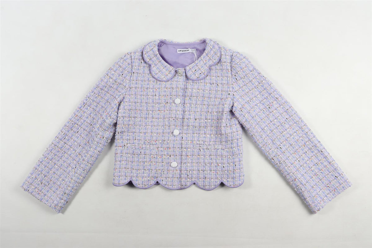 SELF-PORTRAIT PURPLE KIDS GIRLS TWEED JACKET 10-12 YEARS
