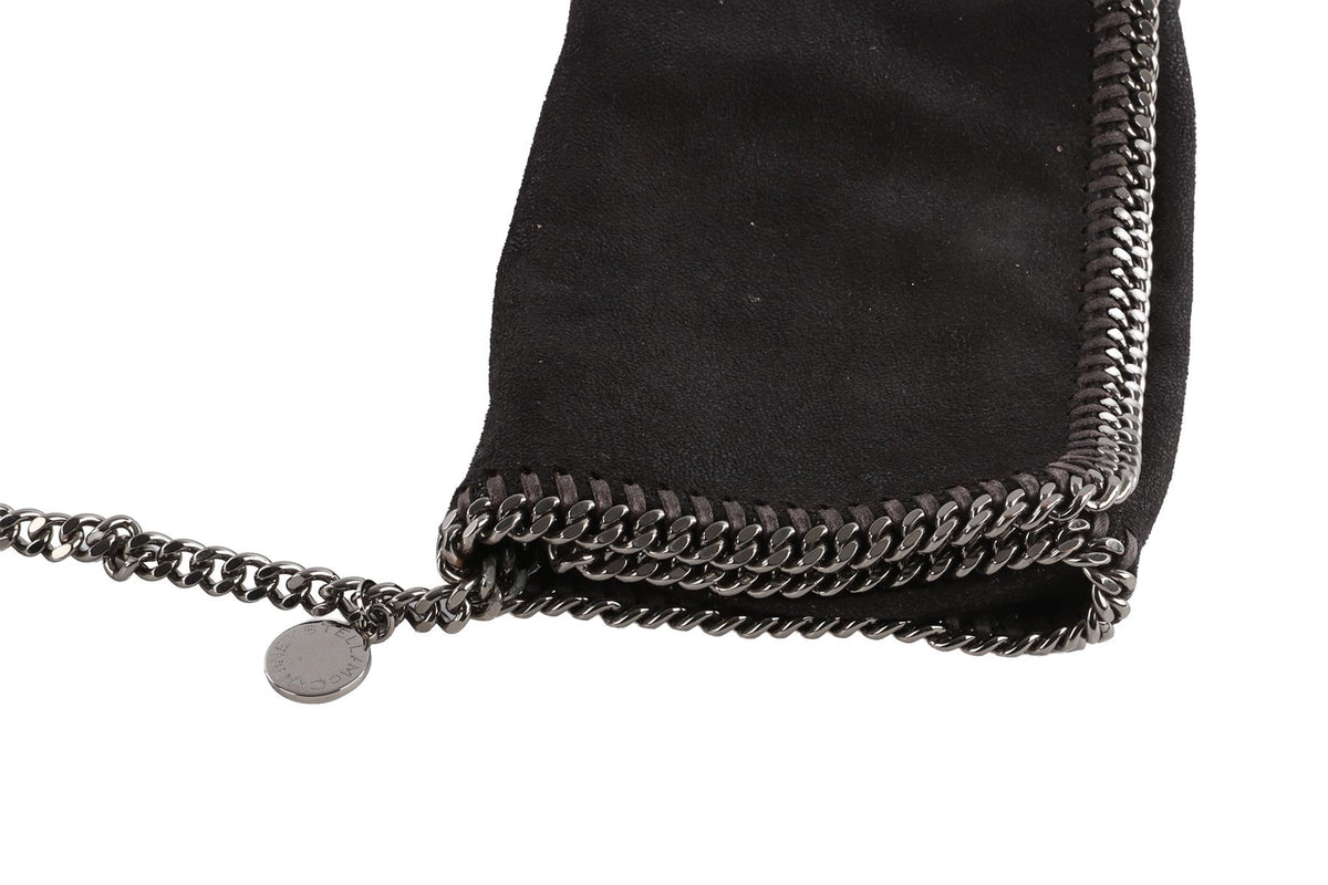 STELLA MCCARTNEY BLACK FALABELLA FAUX SUEDE CROSSBODY BAG