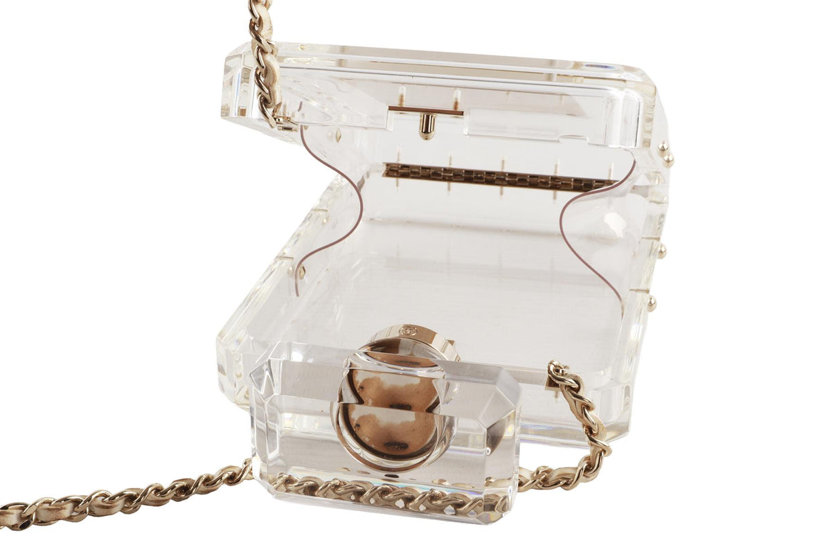 CHANEL NEUTRALS 2014 NO.5 PERFUME BOTTLE PLEXIGLASS SHOULDER BAG