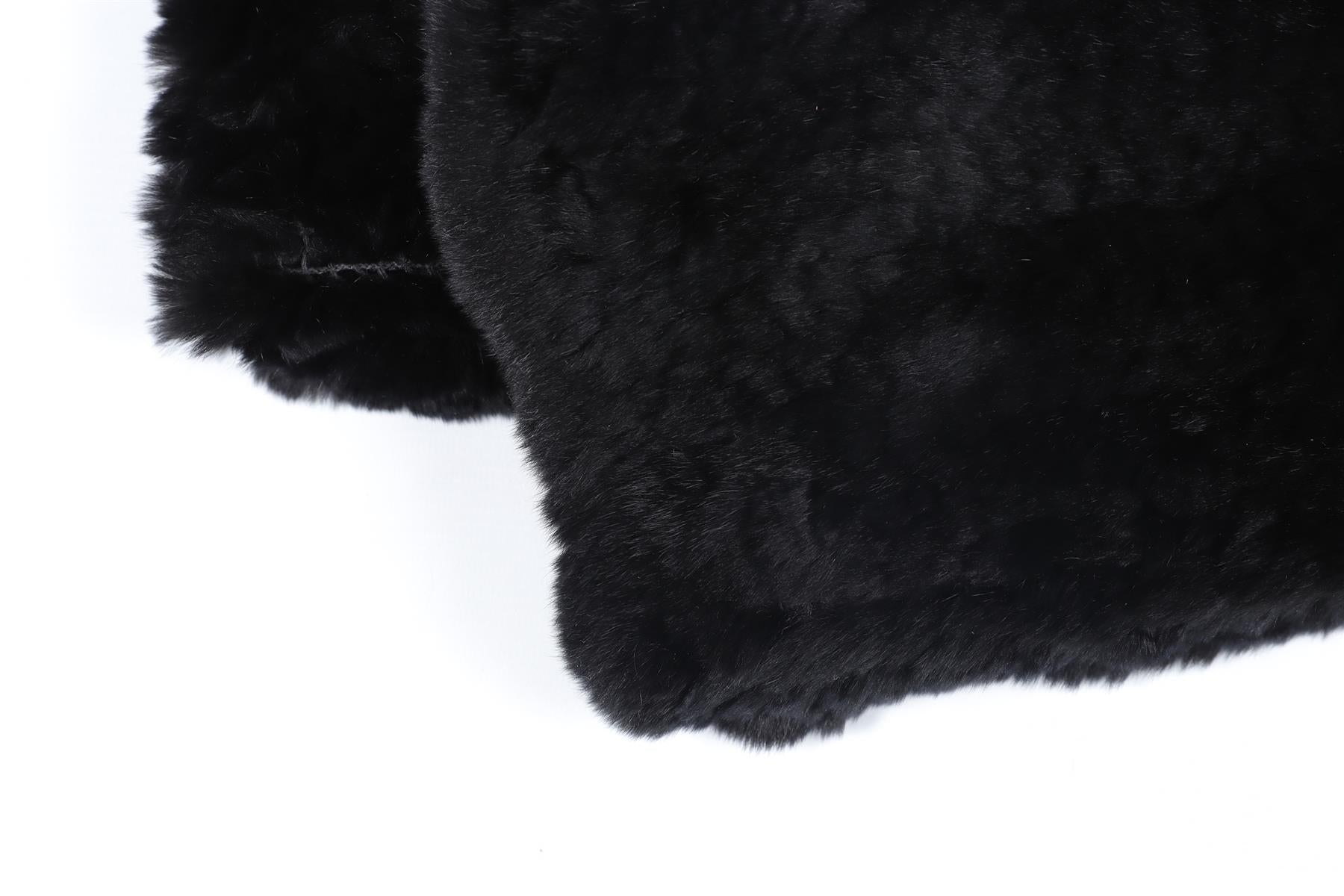 VINCE BLACK FUR SCARF ONE SIZE