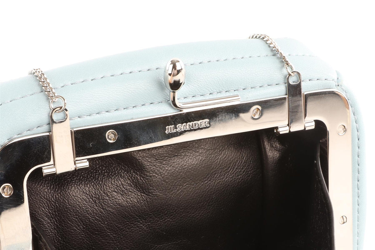 JIL SANDER BLUE LEATHER CLUTCH