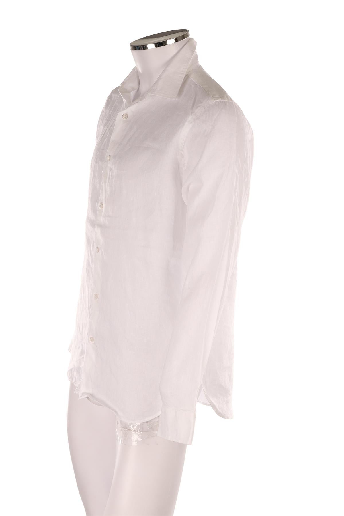ORLEBAR BROWN WHITE MEN'S LINEN SHIRT SMALL