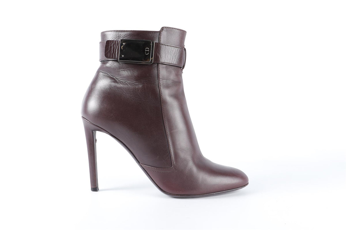 CHRISTIAN DIOR BROWN LEATHER ANKLE BOOTS EU 39 UK 6 US 9