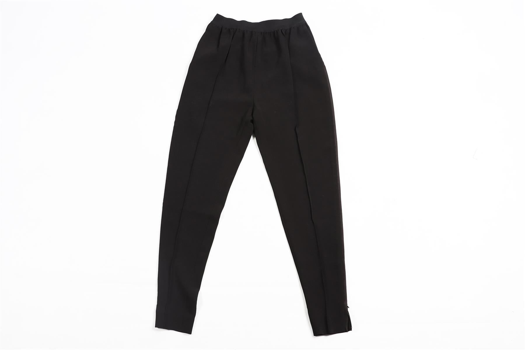 CELINE BLACK WOVEN SLIM LEG PANTS FR 36 UK 8