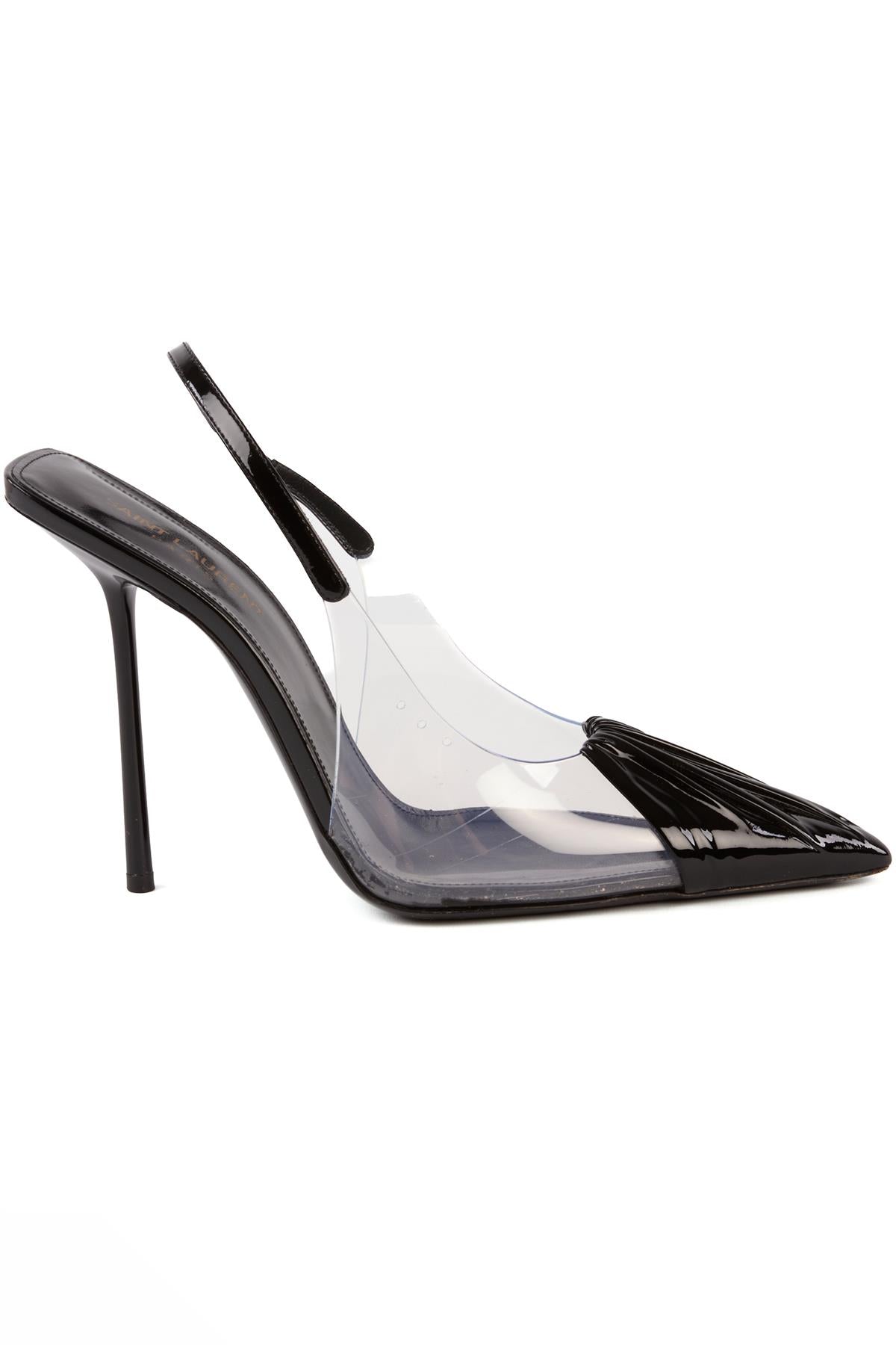 SAINT LAURENT BLACK FRIDA PVC SLINGBACK PUMPS EU 39.5 UK 6.5 US 9.5