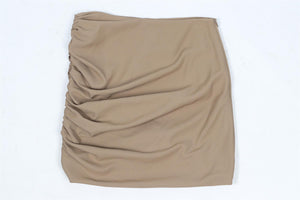 THE SEI BROWN CREPE MINI SKIRT US 0 UK 4