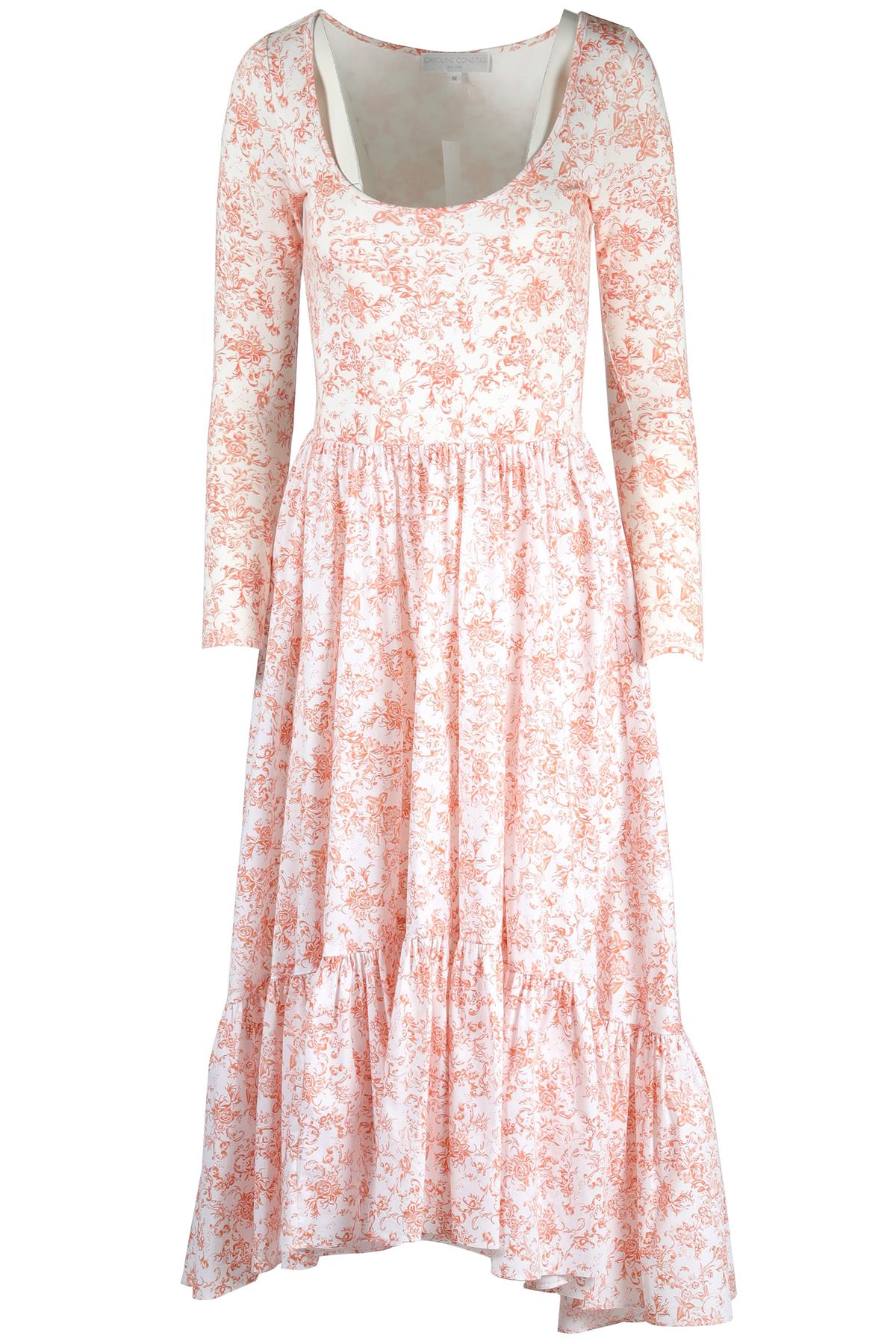 CAROLINE CONSTAS ORANGE COTTON MAXI DRESS MEDIUM