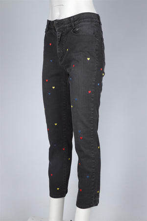 STELLA MCCARTNEY GREY HIGH RISE STRAIGHT LEG JEANS W29 UK 10-12