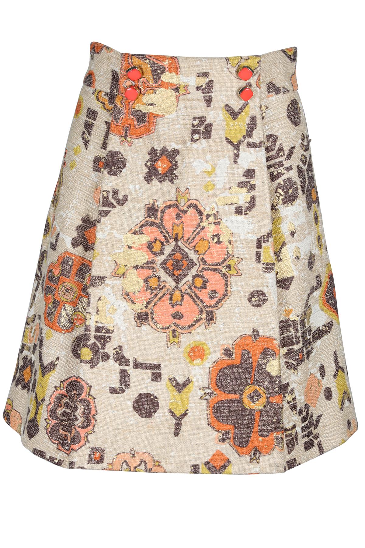 CHLOÉ BEIGE SILK MINI SKIRT FR 38 UK 10