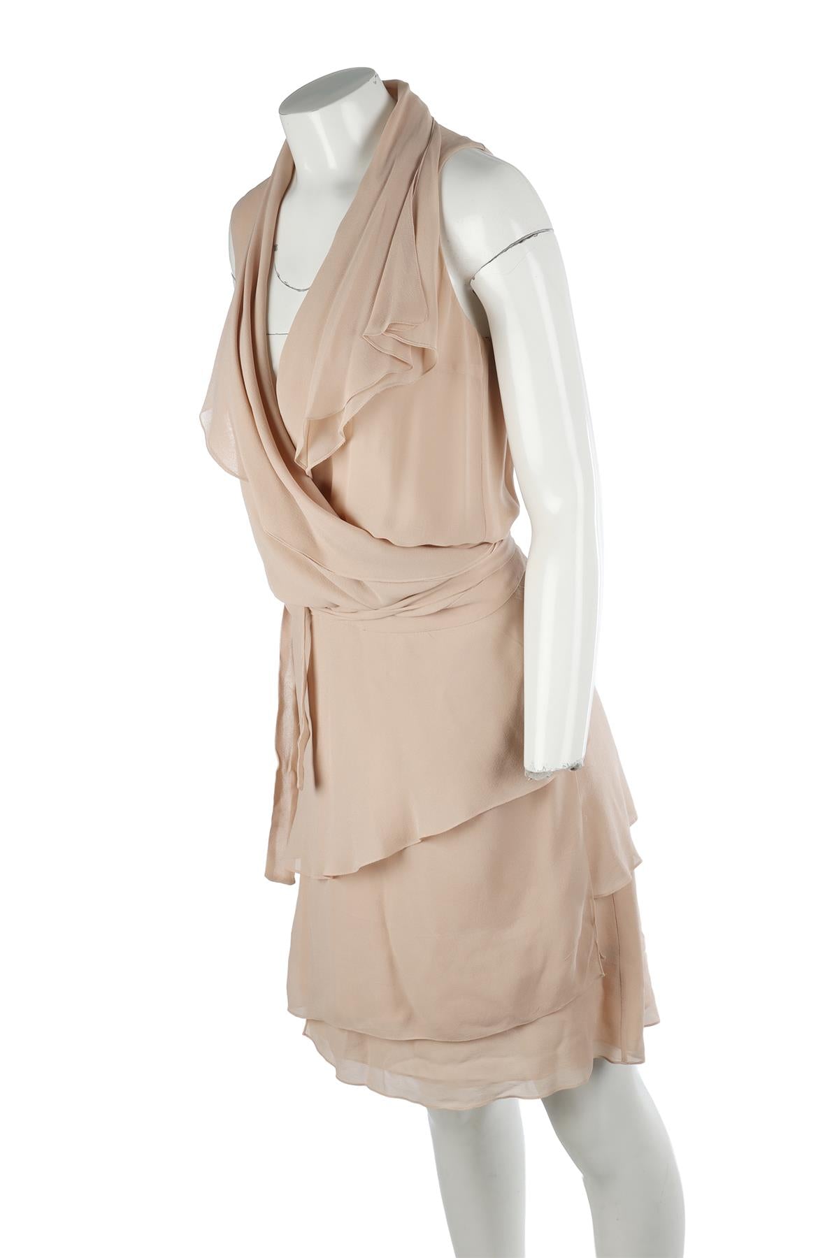 JOSEPH NUDE SILK MIDI DRESS FR 36 UK 8 US 4